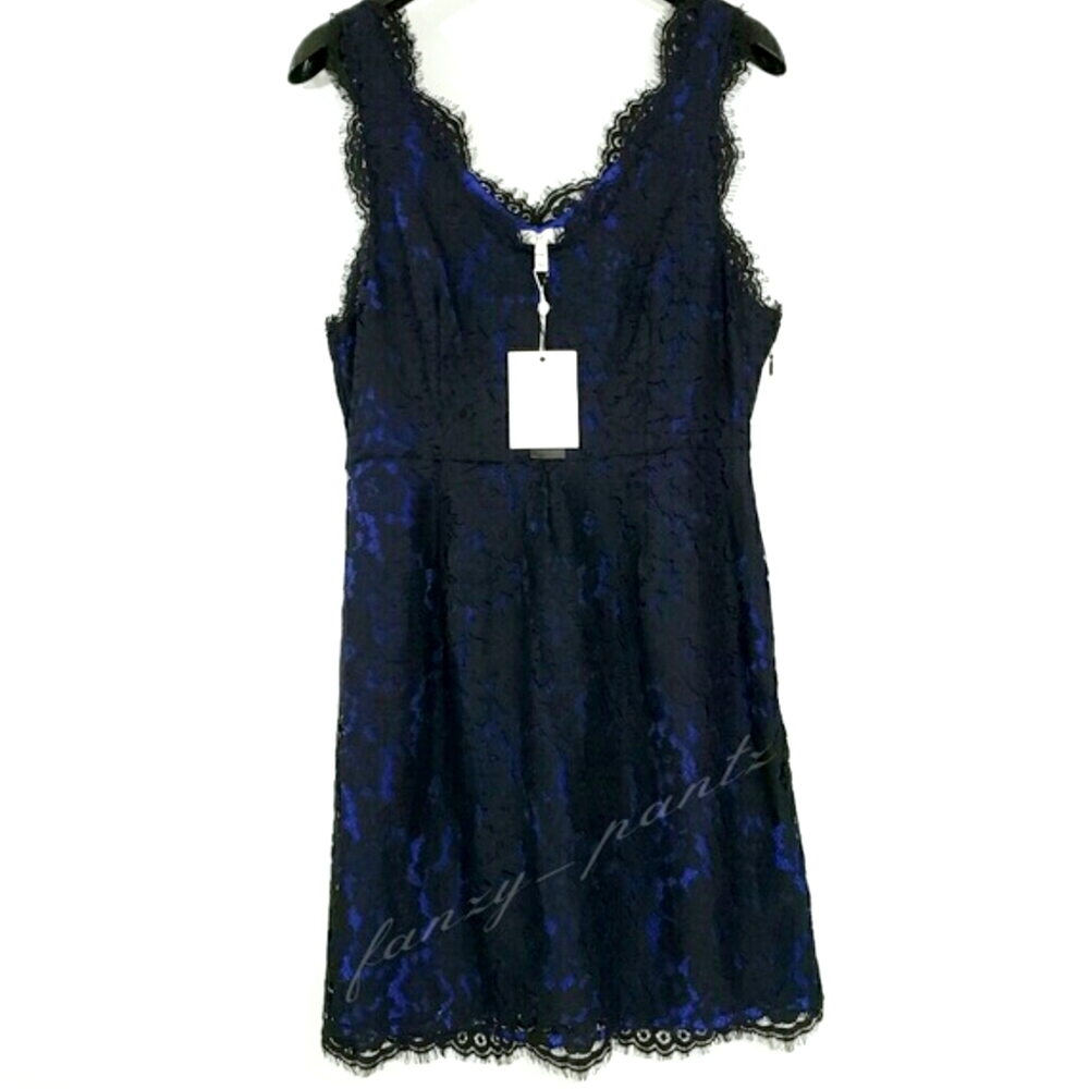 Joie Lace Dress NWT Black Blue Rori mini medium - Picture 3 of 6